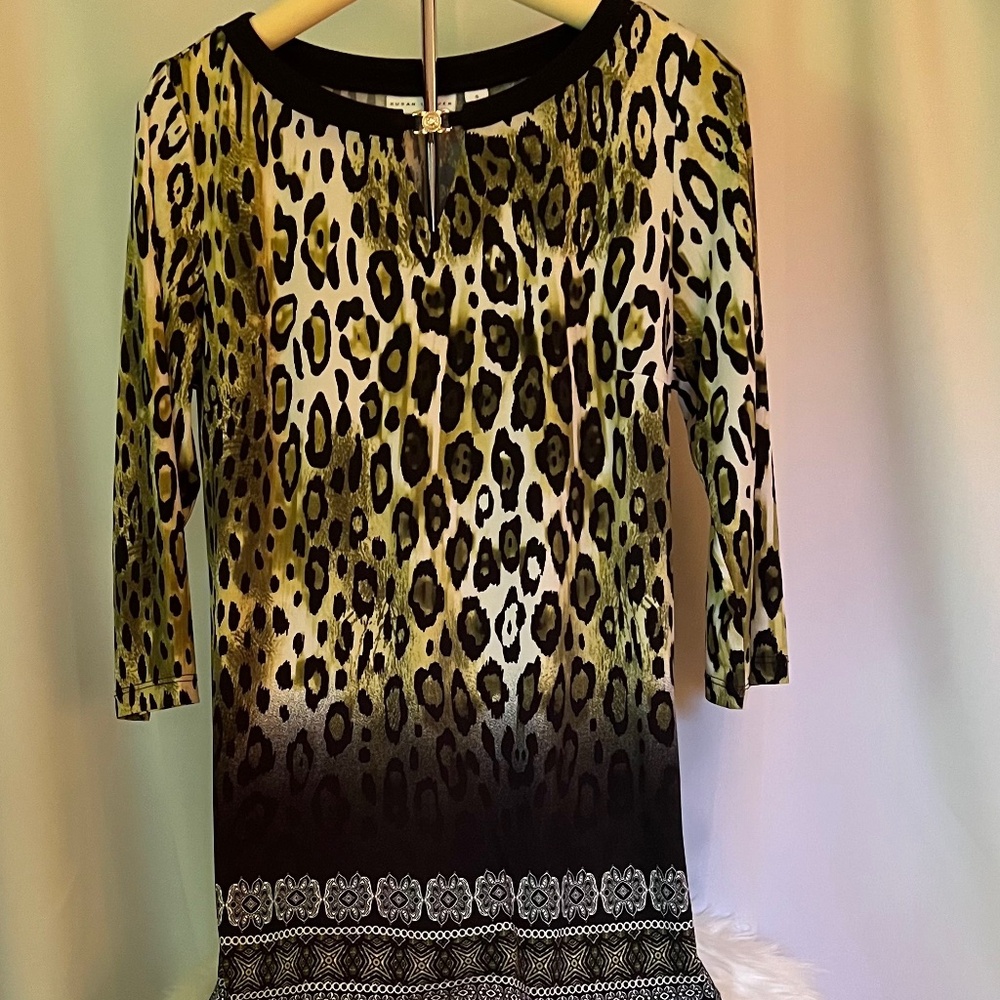 Susan Graver Liquid Knit Animal Print Tunic - New